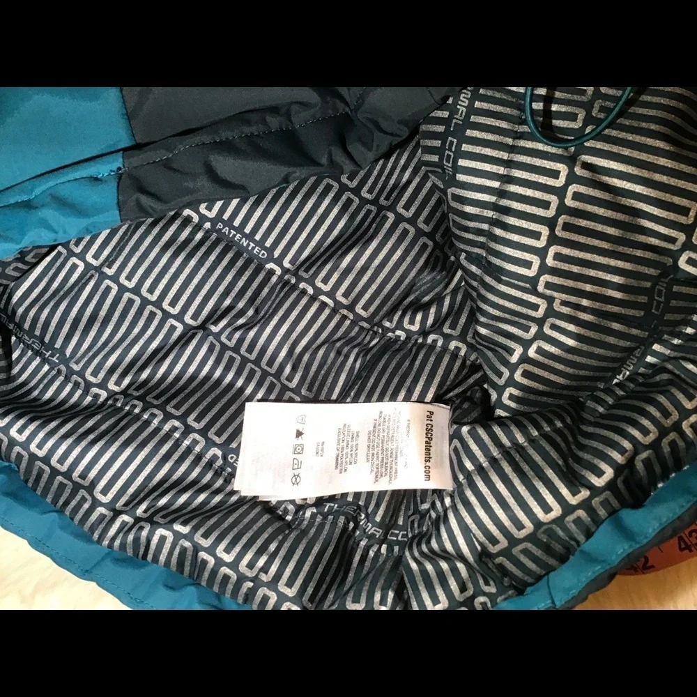 Columbia teal/black thermal coil soft shell unisex coat size medium